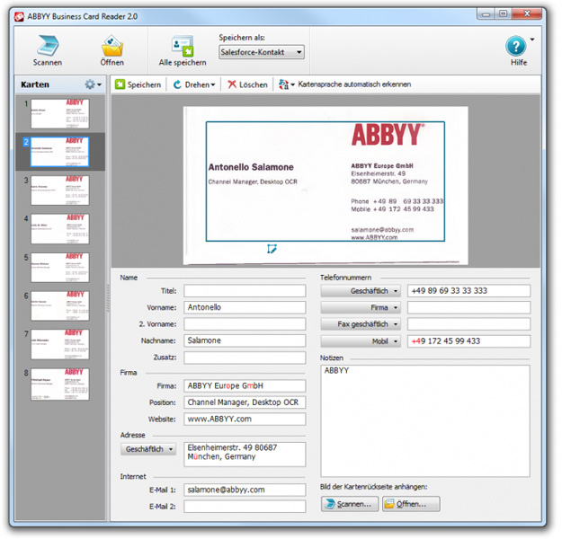 Abbyy Business Card Reader 2.0  -  3