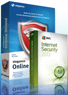 Steganos Online Shield 365 + AVG Internet Security 2013 1 Jahr 1PC